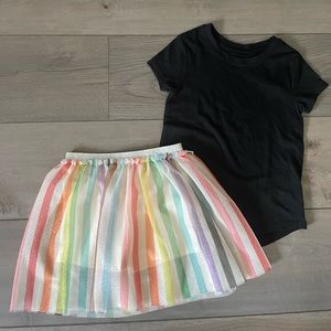Cat & Jack Tee with Rainbow Tutu Bundle